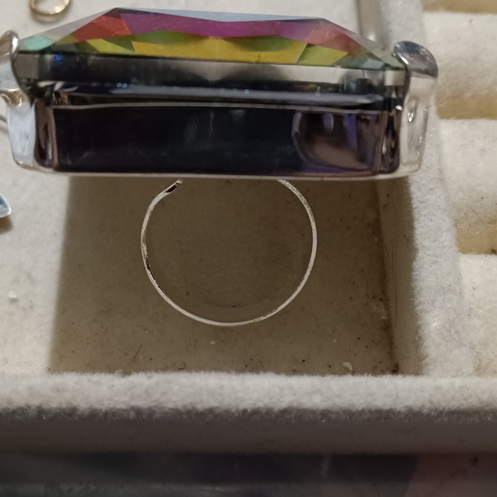 Multicolor Gemstone Adjustable Ring - image 3